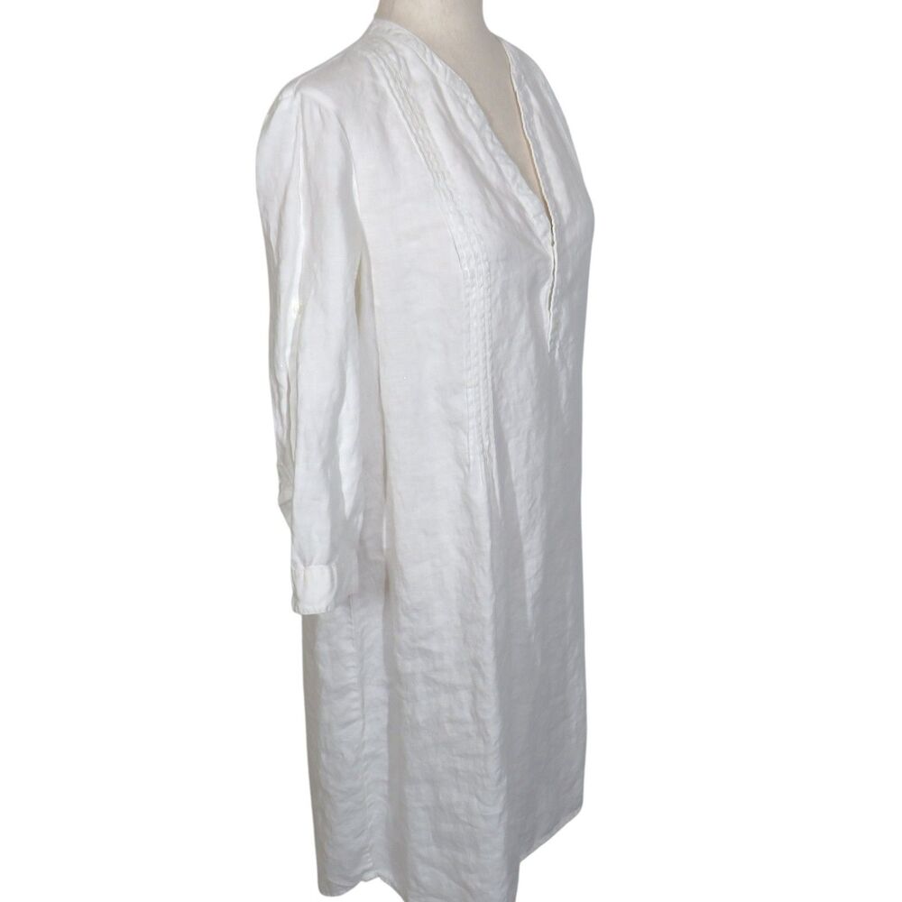 United Colors Of Benetton White Linen Dress Size Large - Picture 7 of 7
